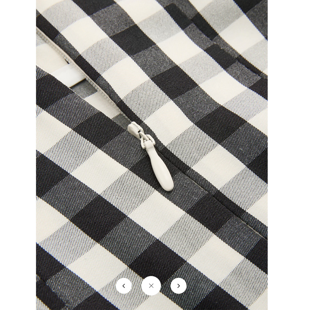 Copied - NWT commense Gingham High-Waisted Pleated Midi Skirt Sz M - Picture 5 of 5